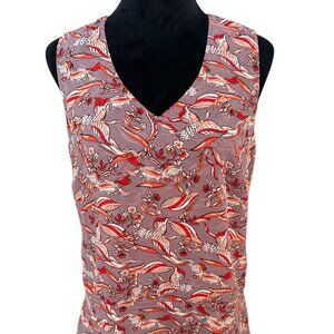 🎆2/$20 EUC CABI GOOD LUCK Multicolor Patterned Blouse. Chest 19"